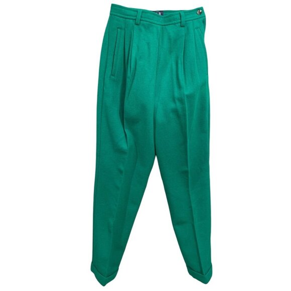 Size 5/6 Gap Vintage 1980s Kelly Green New Women's Wool Blend Lined Pants - Picture 8 of 8
